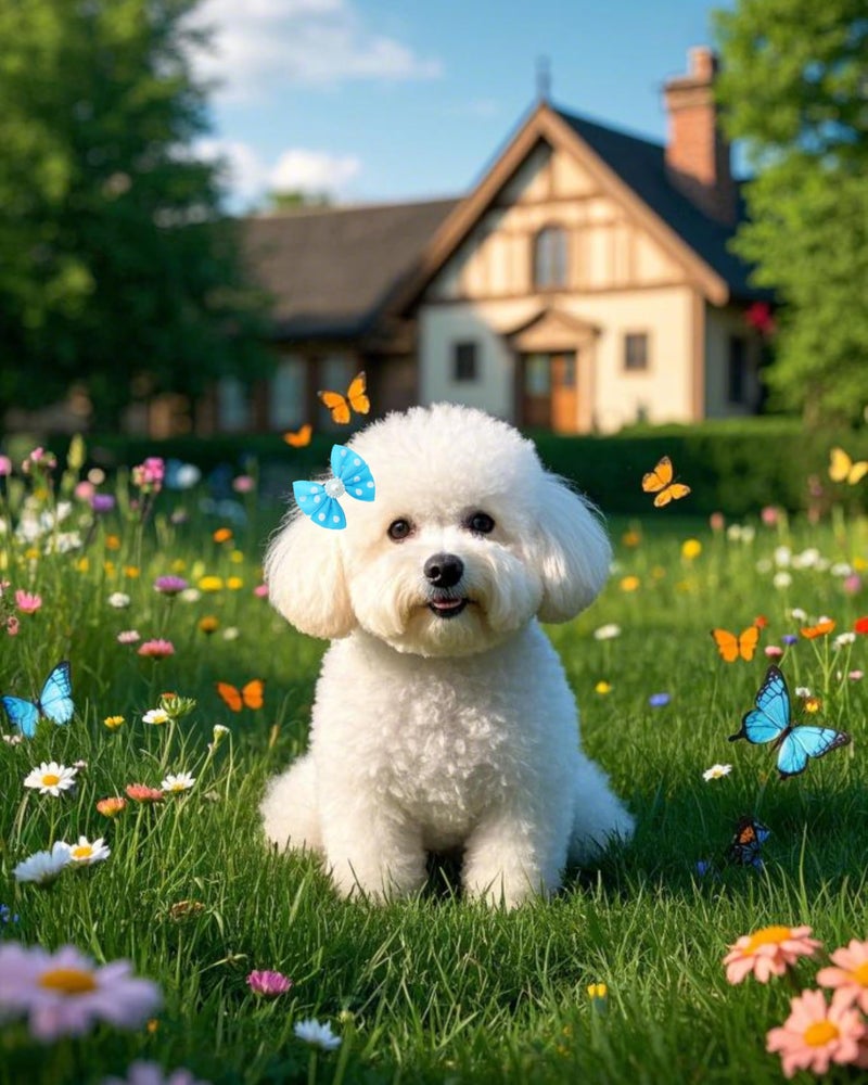 PET SHOW 10Pcs 2" Dot Small Dogs Hair Bows with French Clips Yorkie Bowknot Barrette Clips for Medium Dogs Pet Topknot Cat Grooming Hair Accessories - Image 5